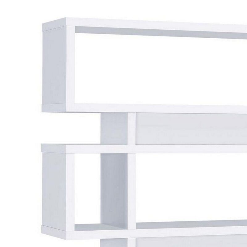 Tremendous white bookcase with open shelves-Benzara image number 6