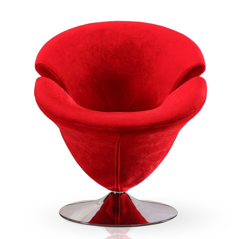Tulip Red Swivel Accent Chairs (Set of 2)