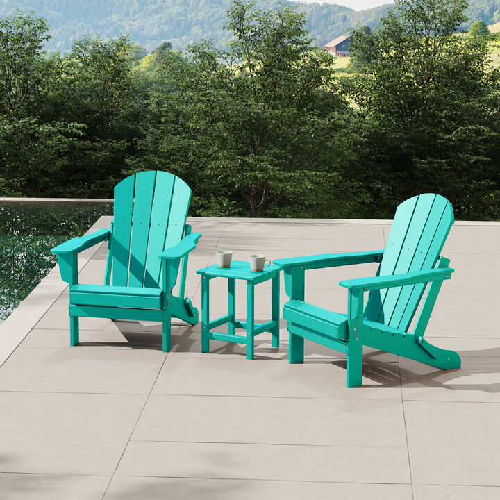 WestinTrends 3-Piece set Outdoor / Patio Poly Adirondack chair set with a side table ( 2 seater )