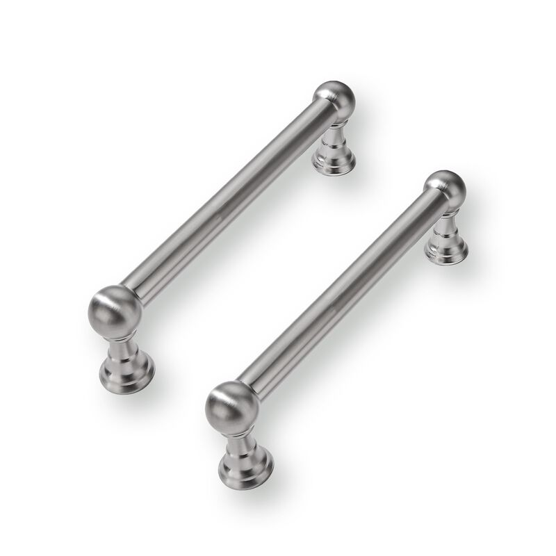 CABDM 2 Pack 3-3/4 Inch Solid Kitchen Cabinet Handles Brushed Satin Nickel Heavy Duty Cabinet Pulls Drawer Pulls Cabinet Hardwar