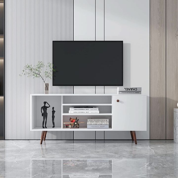 ShipItFurniture Farmhouse TV Stand for 65-Inch TVs with Storage Cabinet