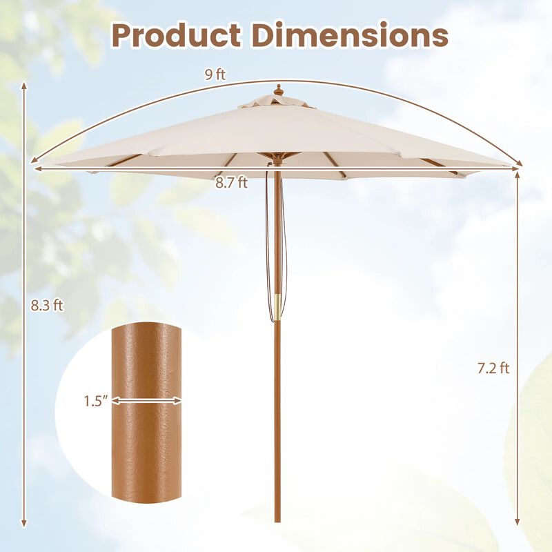 11 ft aluminum auto tilt patio umbrella in dolce mango California Umbrella Market Patio Umbrella 11 ft. Black Aluminum Pole Fiberglass Ribs Dolce Mango