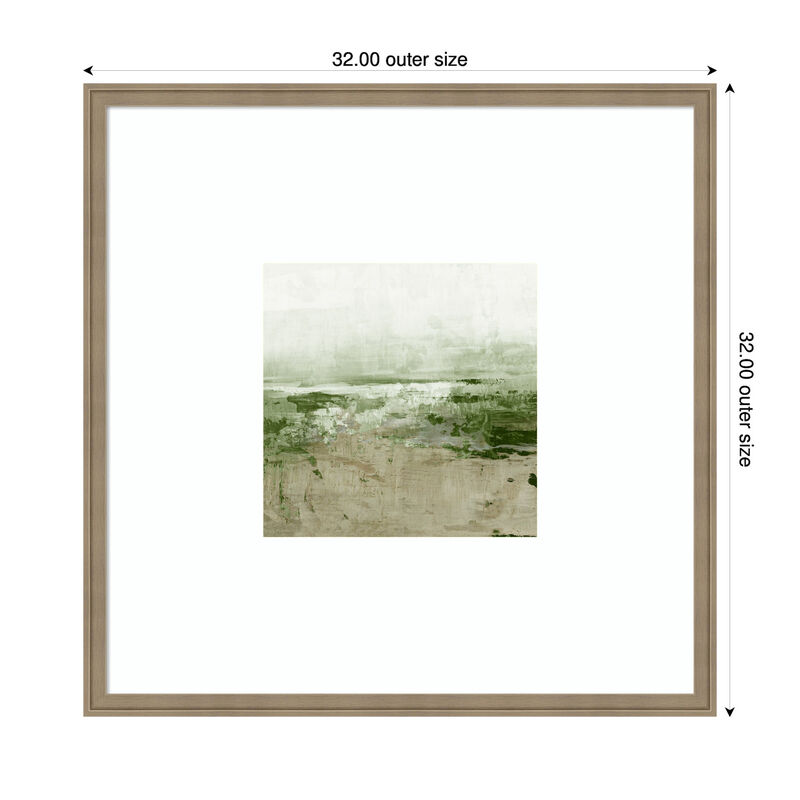 Muted Landscape in Greens by Emma Peal Wood Framed Wall Art Print image number 2