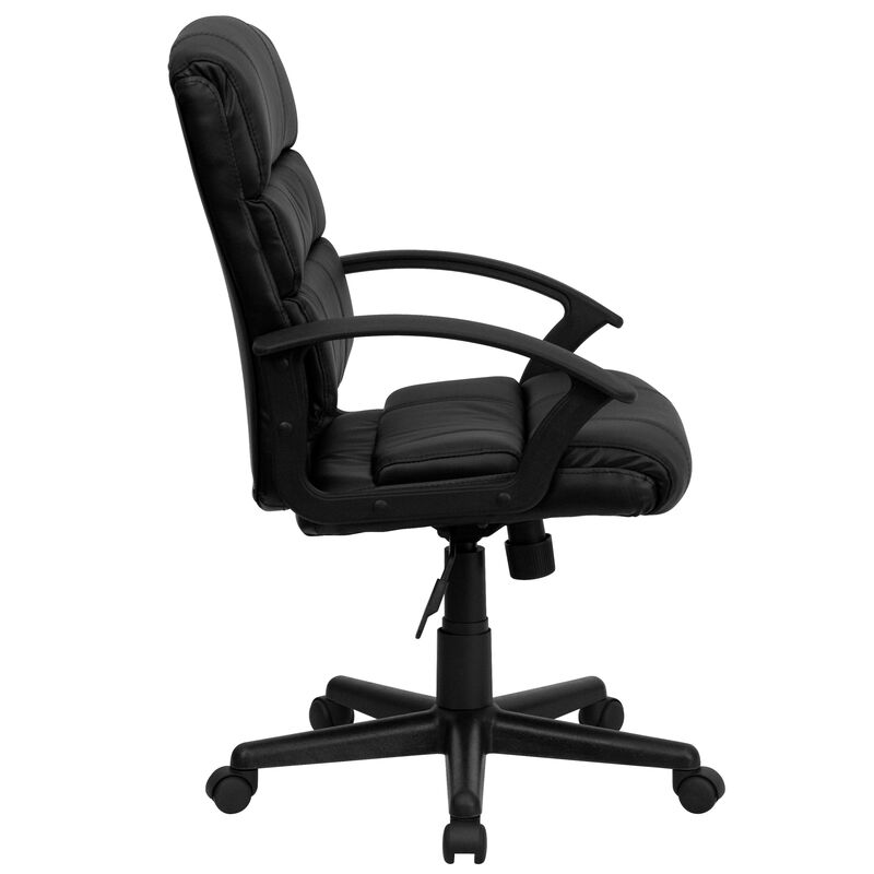 Lane Mid-Back LeatherSoft Swivel Task Office Chair with Arms image number 5