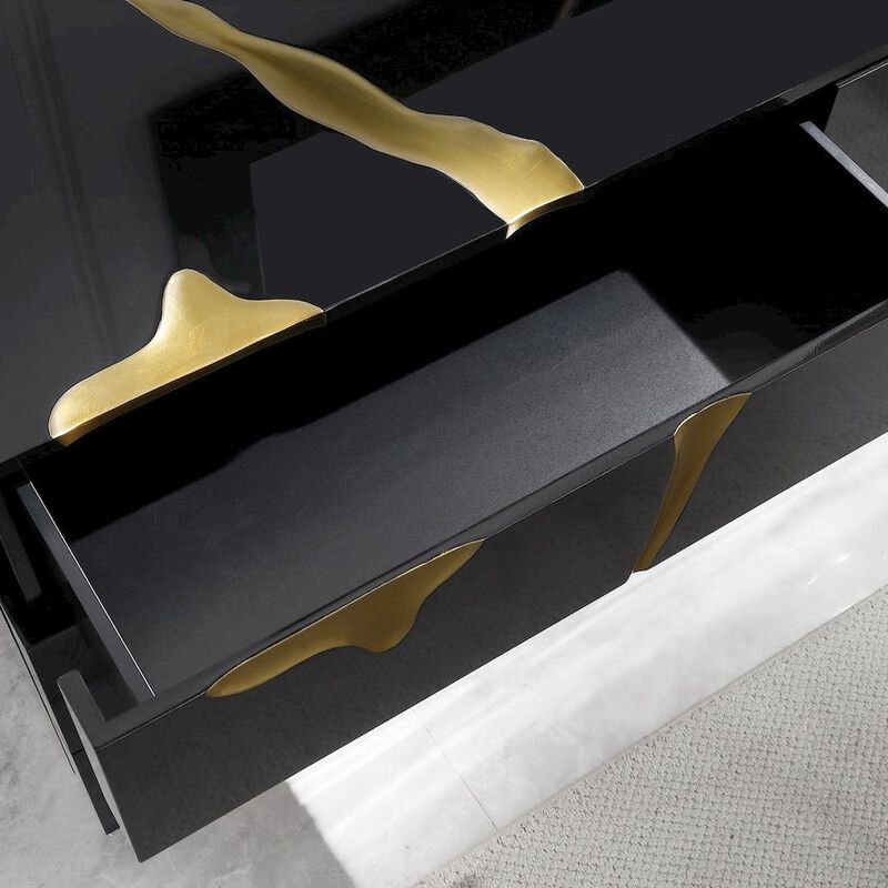 Modern Lacquered Dresser with Striking Crack Accents and Base image number 8