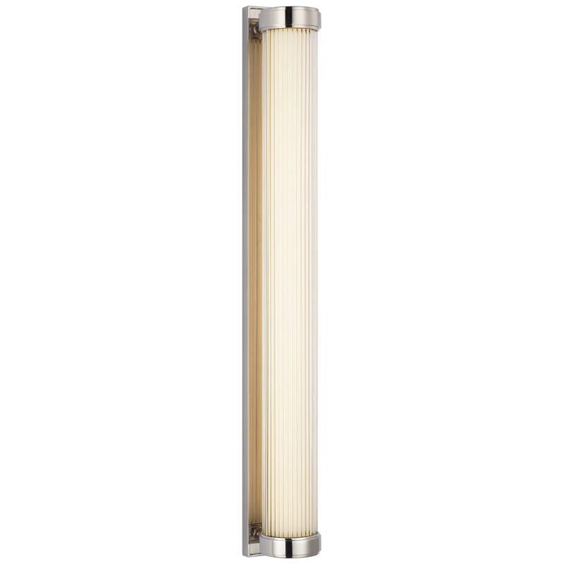 Ranier 30" Linear Bath Light in Polished Nickel with Clear Glass Rods