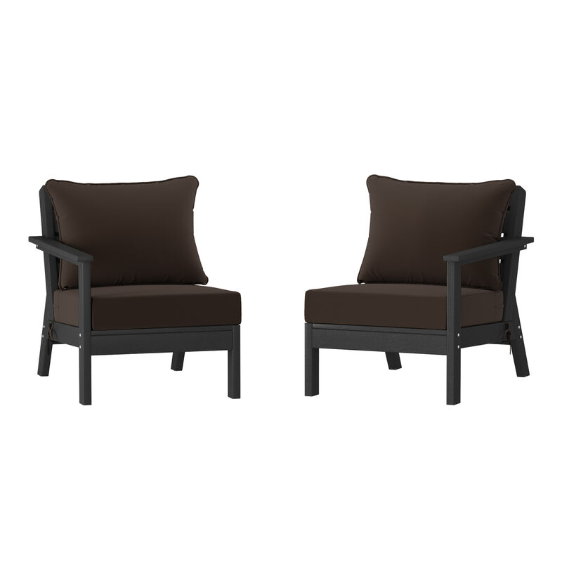 WestinTrends Outdoor Patio HDPE Loveseat Sofa with Patio Cushions