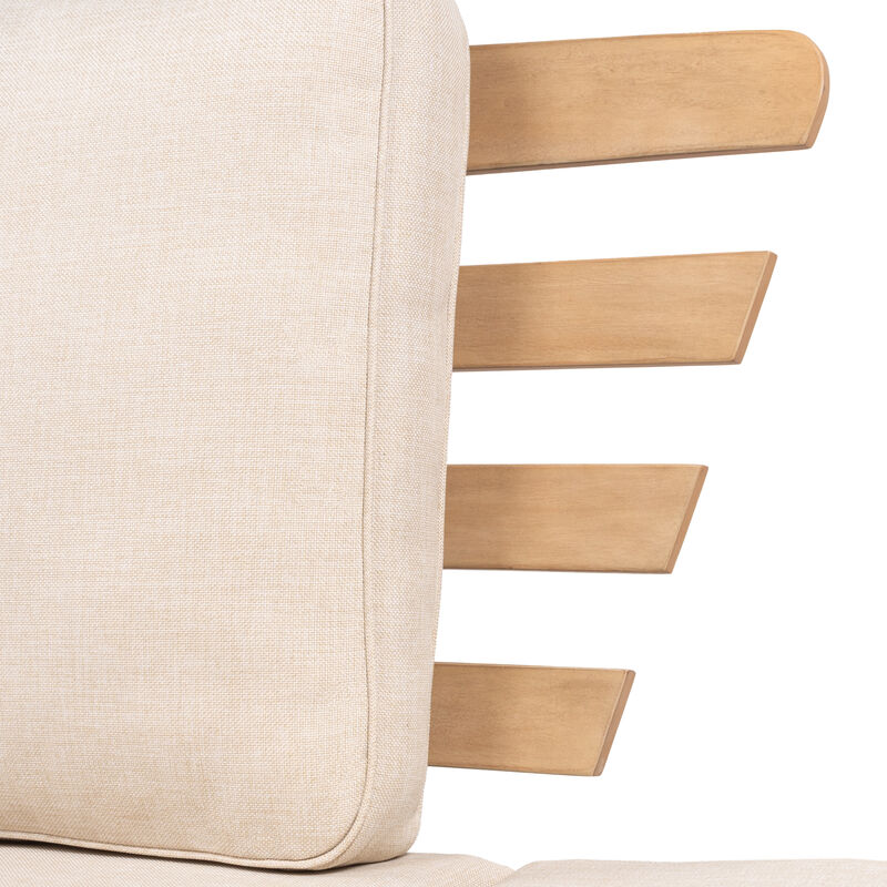 Hartley 2-Seat Modern Scandinavian Folding Wood Outdoor Day Bed Sofa