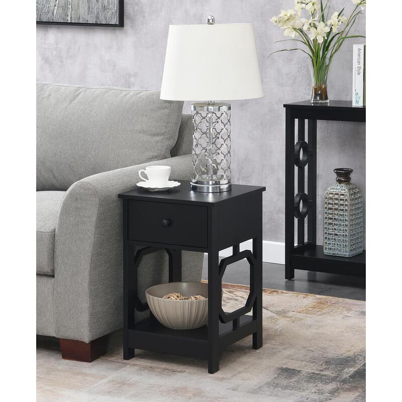 Convenience Concepts Omega 1 Drawer End Table Black