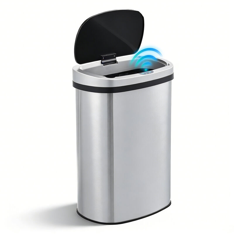 13 Gal./50 Liter Stainless Steel Oval Motion Sensor Trash Can for Kitchen image number 8