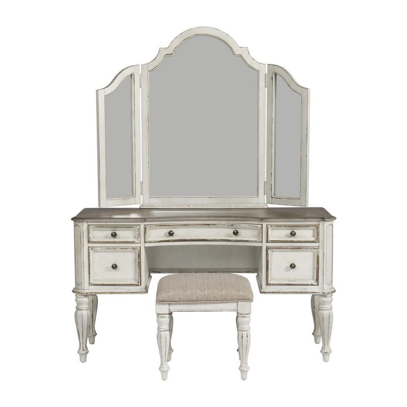Liberty Furniture Magnolia Manor 3 Piece Vanity Set in Antique White image number 0