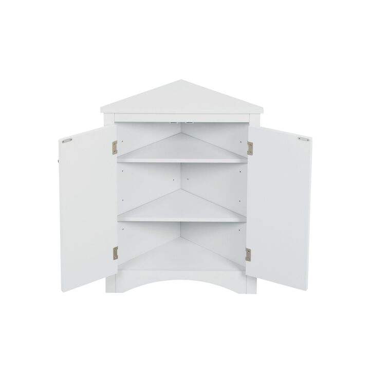 ELEMENT ACE Triangle Bathroom Storage Cabinet with Adjustable Shelves Freestanding Floor Cabinet