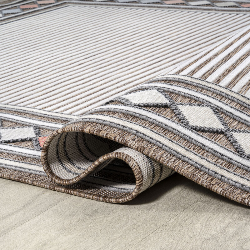 Sebastian High-Low Modern Diamond Border Area Rug