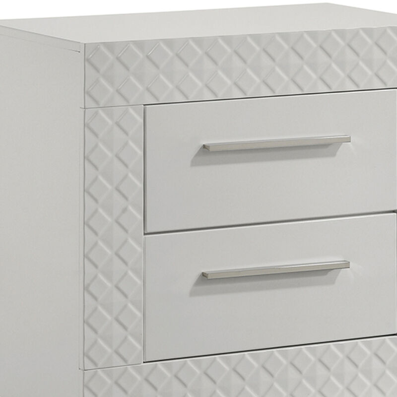 Modern 2 Drawer Nightstand with Quilted Drawer Fronts image number 5