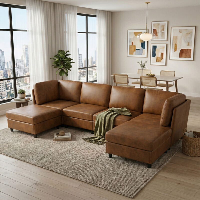 Bukbop Modern Modular Corner Sofa Foil fabric image number 2