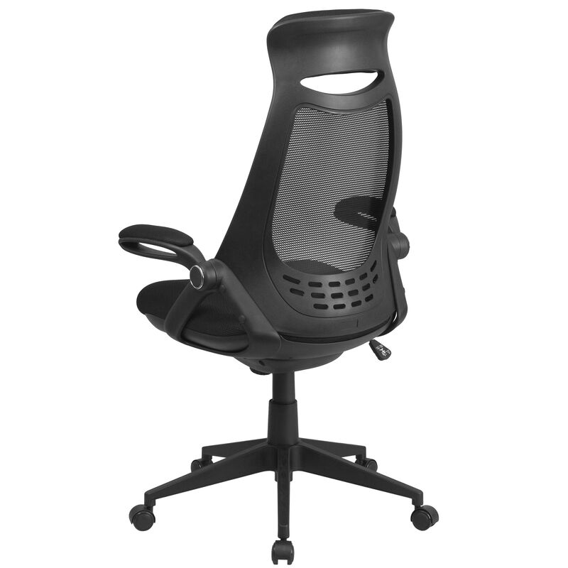 Ivan High Back Mesh Executive Swivel Office Chair with Flip-Up Arms image number 4