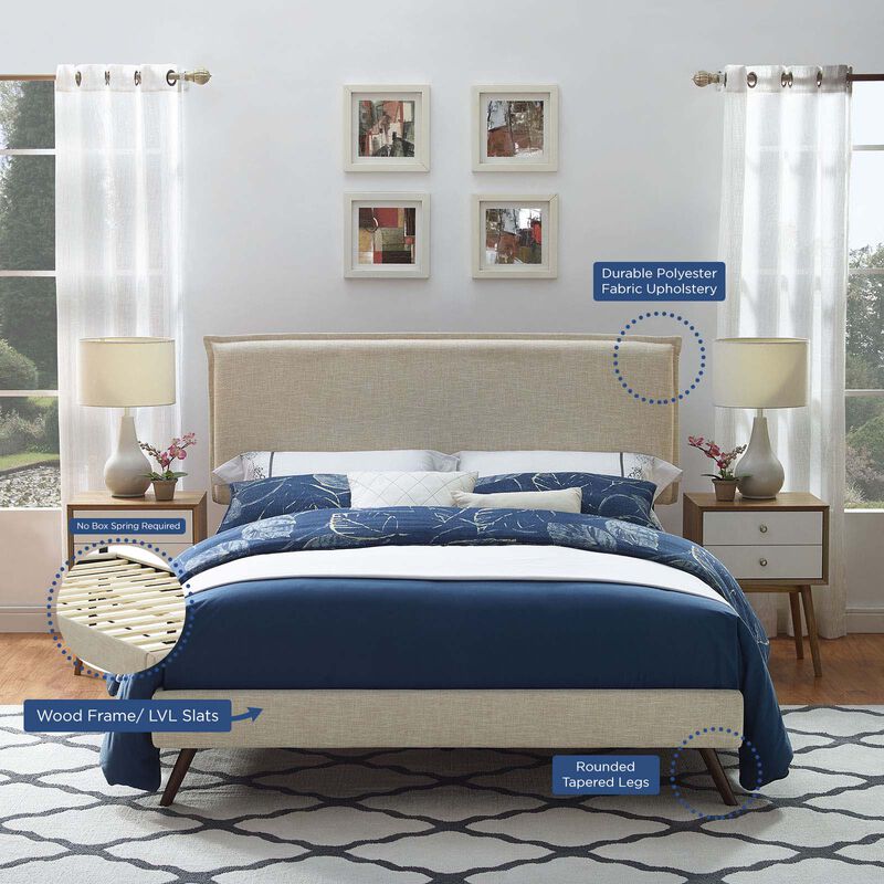 Modway - Amaris Queen Fabric Platform Bed with Round Splayed Legs image number 5