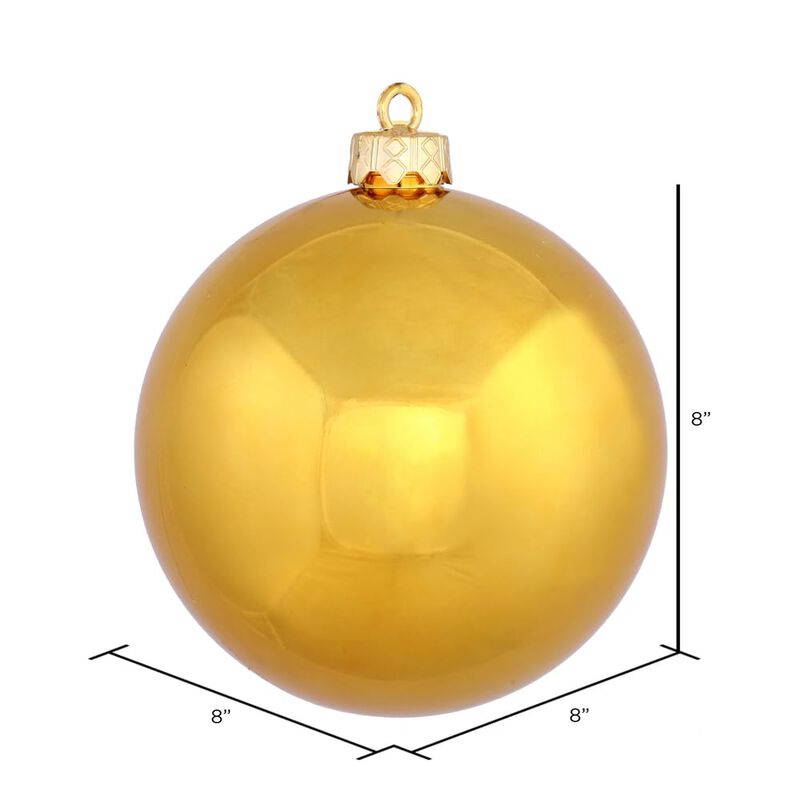 Vickerman 8" Antique Gold Shiny Ball Ornament image number 1