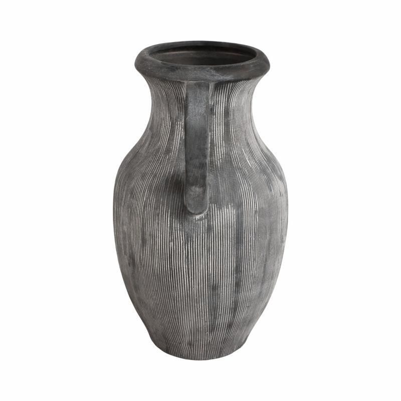 15" Weathered Jug With Handles, Black image number 3
