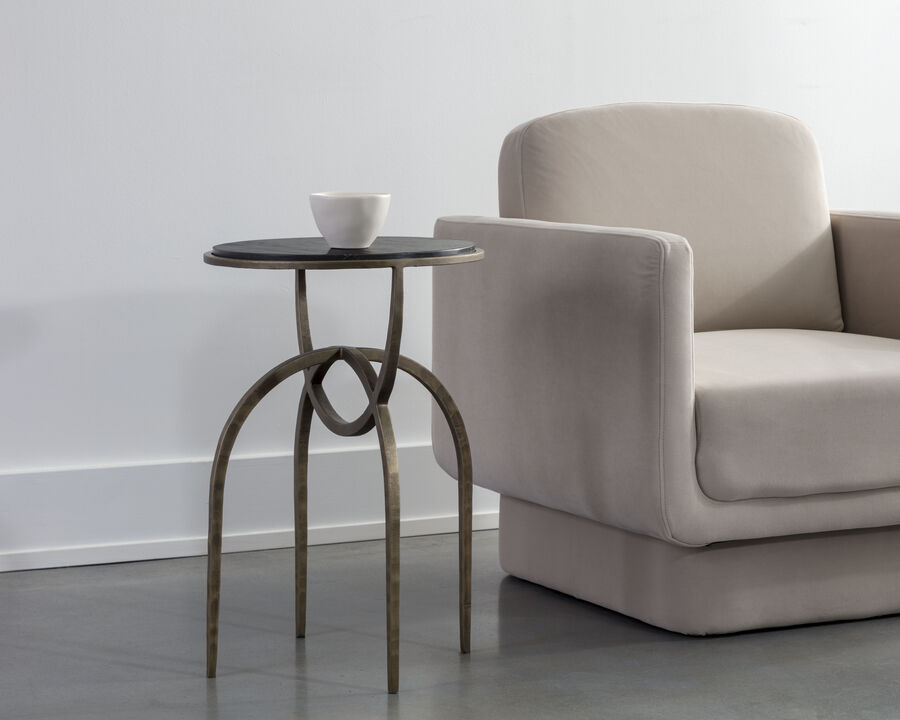 Alicent Black Marble End Table