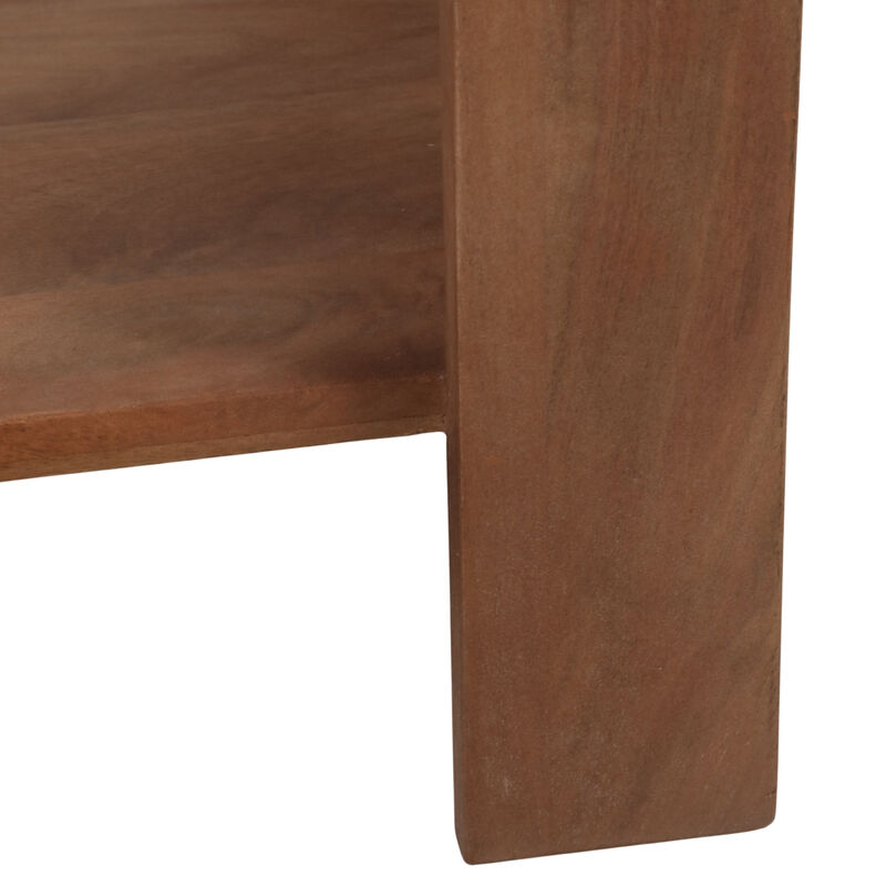 Chestnut Mango Wood Side Table with Shelf image number 5
