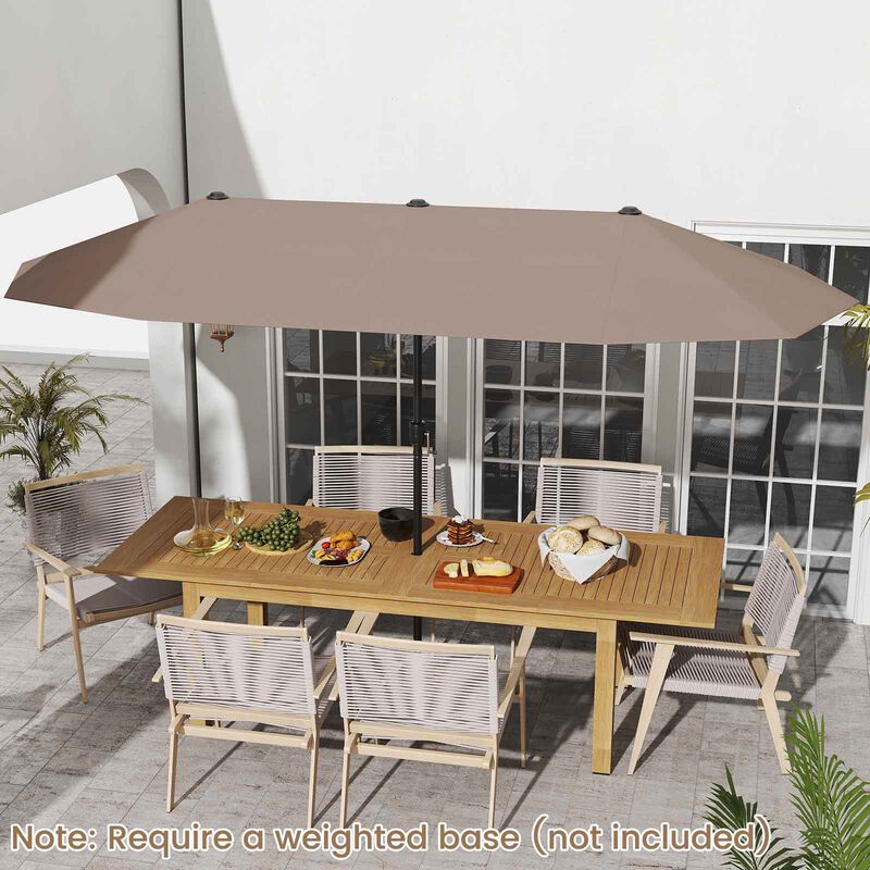 Patio Umbrella Outdoor Double-Sided Table Market Umbrella with Crank Handle