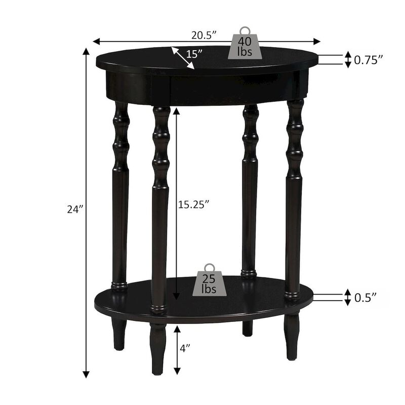 Convience Concept, Inc. Classic Accents Brandi Oval End Table with Shelf