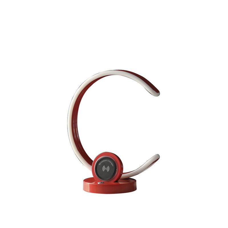 Hivvago 13" Red Contempo C Shape LED  with USB Desk or Table Lamp