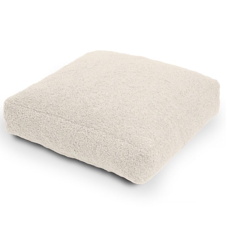 Jaxx Brio Large Décor Floor Pillow / Meditation Yoga Cushion, Shearling Faux Lamb, Smoke