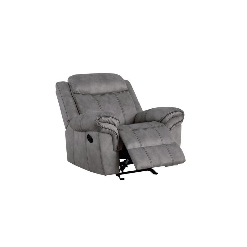 Acme Furniture Glider Recliner, 2-Tone Gray Velvet