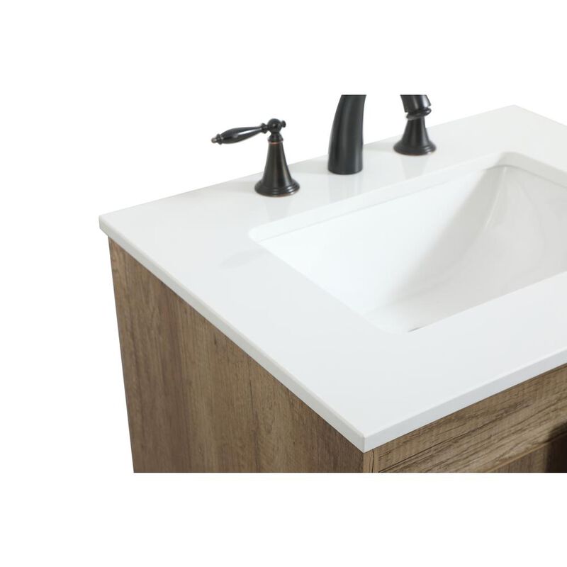 Elegant Kitchen and Bath 24 inch Single bathroom vanity in natural oak