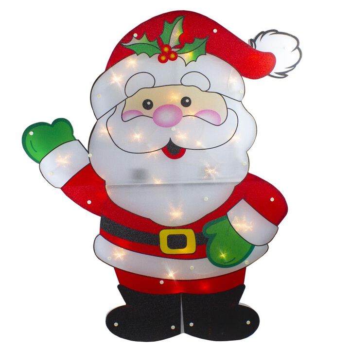 Northlight  30.5 in. Lighted 2 Dimensional Santa Claus Christmas Outdoor Decoration
