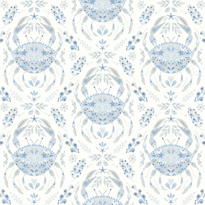 Annapolis Light Blue Crustacean Wallpaper