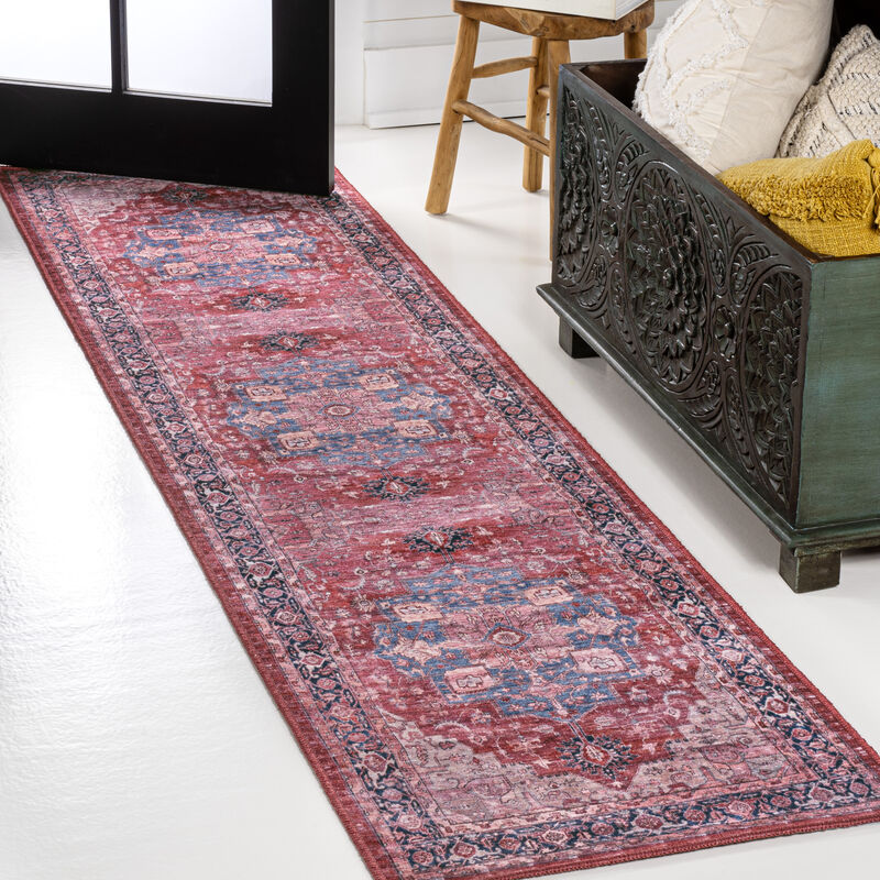 Maris Ornate Medallion Machine-Washable Area Rug