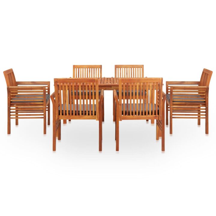 vidaXL 7 Piece Outdoor Dining Set with Cushions Solid Acacia Wood