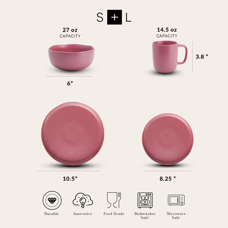 Stone Lain Tom Stoneware 16 Piece Dinnerware Set