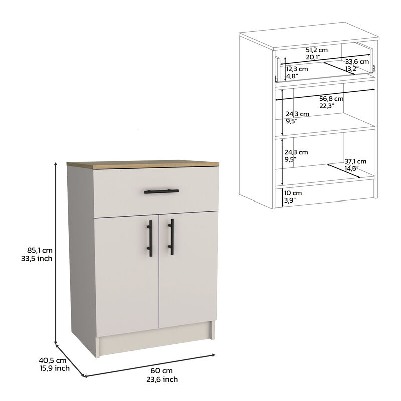 DEPOT E-SHOP Sevilla Bathroom Vanity with Single Door Cabinet, White