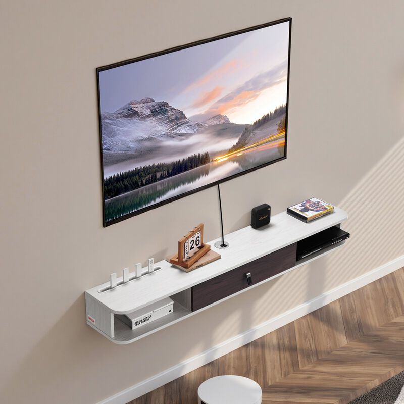 Modern Floating TV Stand 55" &ndash; Wall-Mount Storage Cabinet for DVD & Game Console image number 7