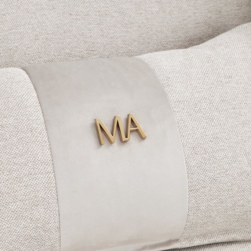 Michael Amini Camellia Field Chenille Sofa - Linen/Warm Pecan