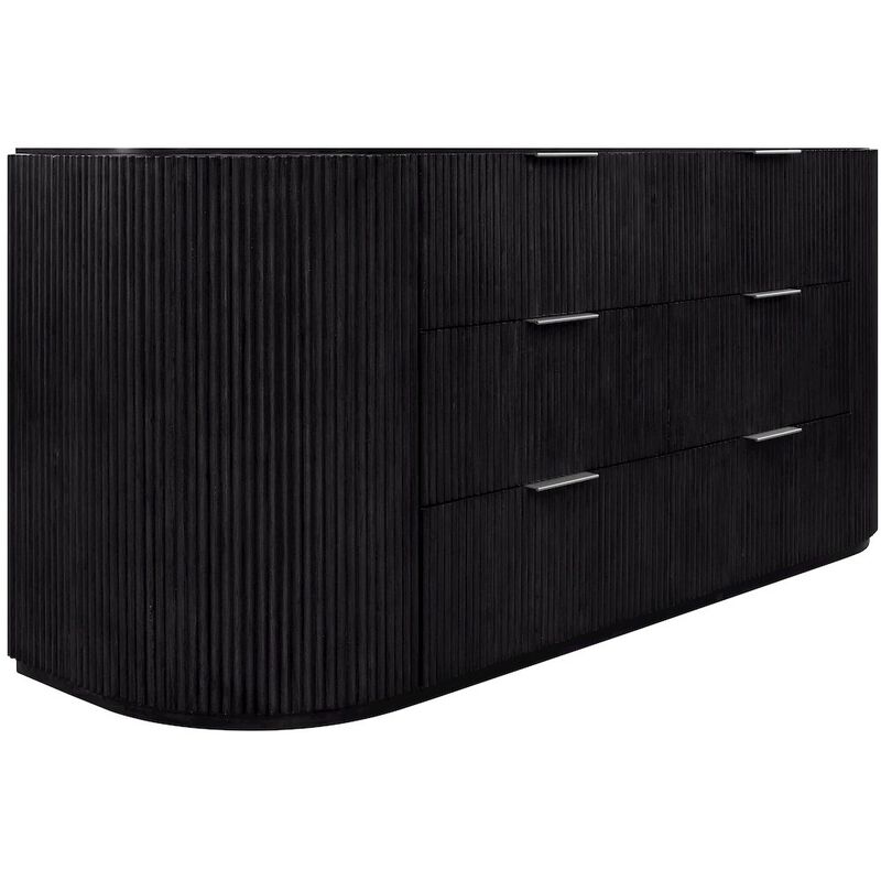 Meridian Furniture Astrid Black Solid Wood And Oak Veneer Dresser