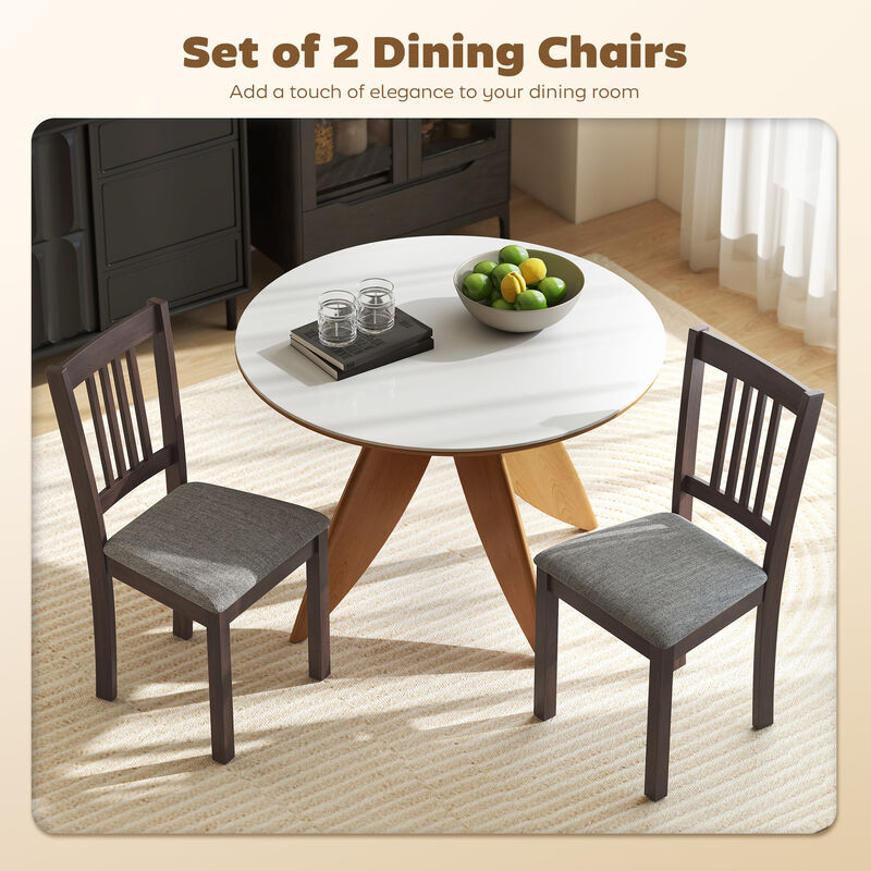 Hivvago Kitchen Chairs Set of 2 with Rubberwood Legs image number 3