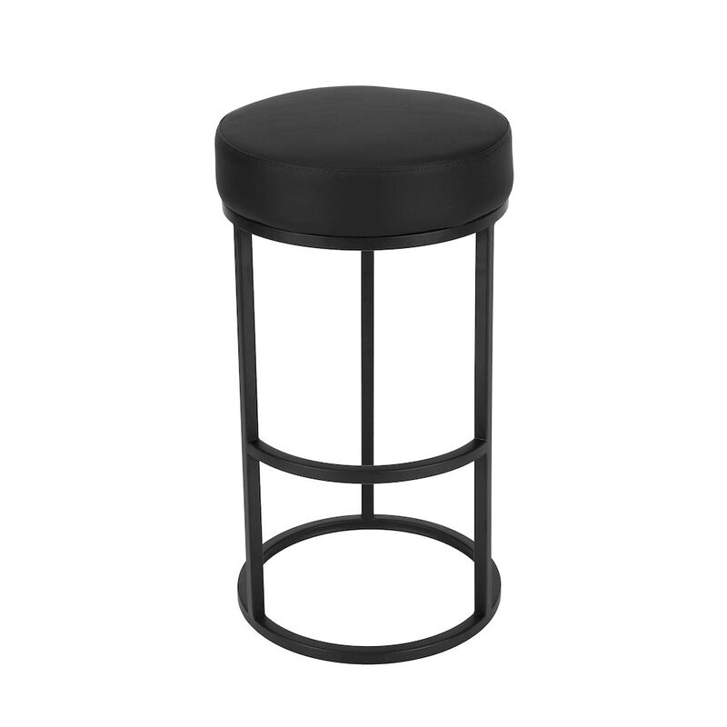 Pangea Home Stan Bar Stool Faux Leather Black