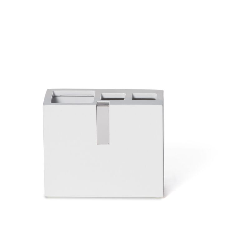 Houston Street White Toothbrush Holder