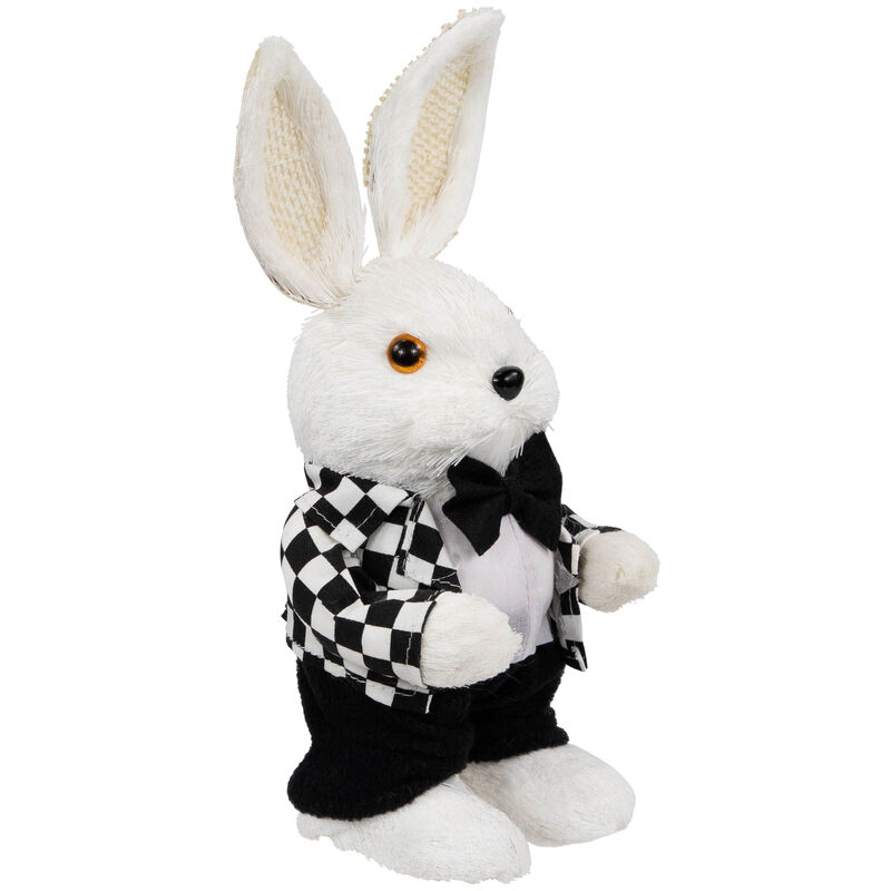 Boy Easter Rabbit Figurine in Checkered Jacket - 10"