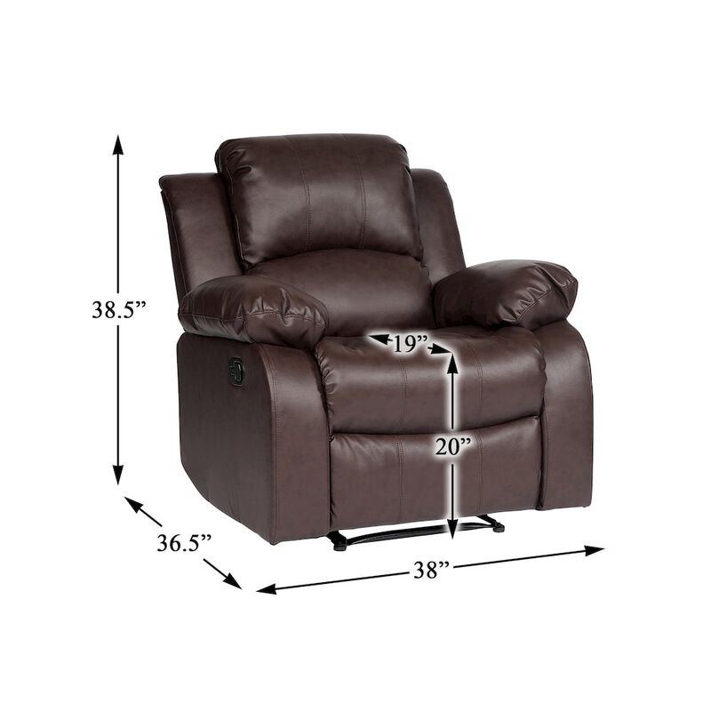 Lexicon Cranley Faux Leather Reclining Chair In Brown