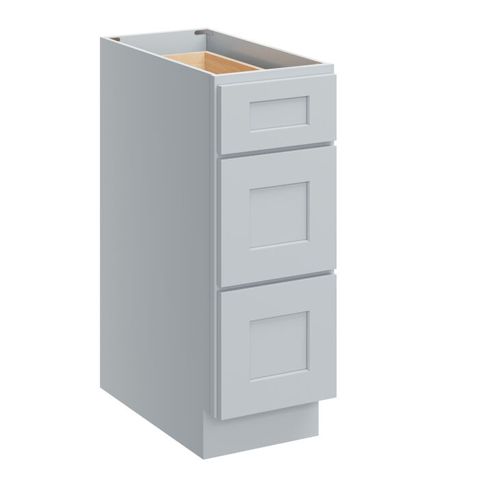 Compact 3-Drawer Base Cabinet, Soft-Close Undermount Slides for Kitchen or Bathroom Storage