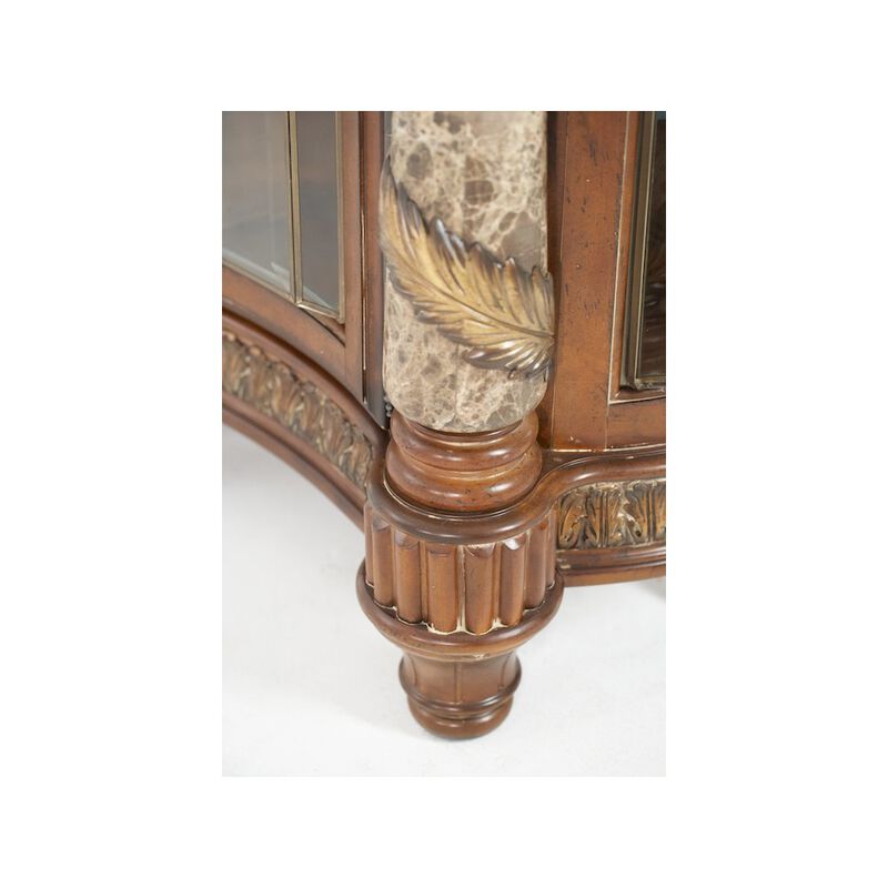 Michael Amini Villa Valencia Sideboard with Mirror - Classic Chestnut