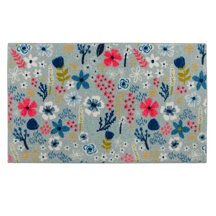 Prismatic Whimsy Floral Bath and Kitchen Mat Collection