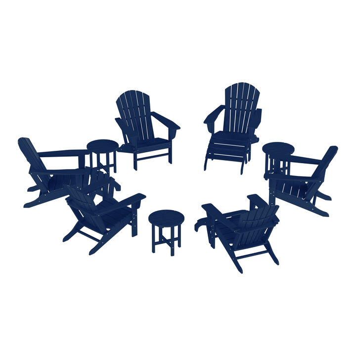 WestinTrends 12 Piece Outdoor Adirondack Chair With Ottoman And Side Table