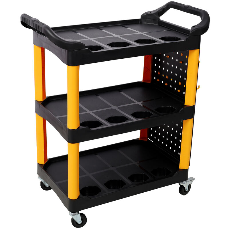 ELEMENT ACE 3 Tier Rolling Heavy Duty Utility Organizer Cart with Pegboard Hooks Spray Bottle Holders for Garage Workshop Auto Detail Repair Shop Tool Storage image number 0